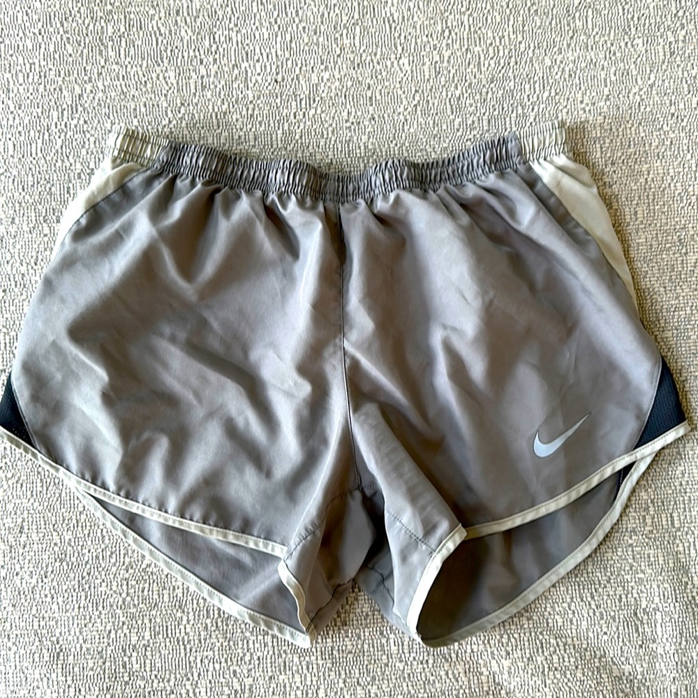 Adidas Women’s running shorts, grey with black stripes